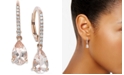 Macy's Morganite (1-1/5 ct. t.w.) and Diamond (1/10 ct. t.w.) Earrings in 14k Rose Gold